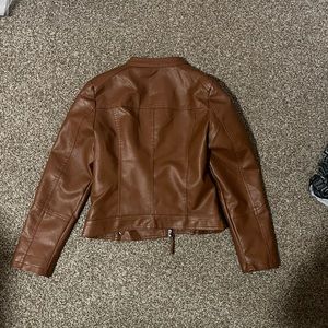 Blue B brown leather jacket size medium. Brand new, never worn